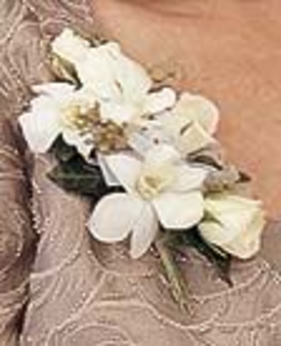 White Rose and Orchid Corsage