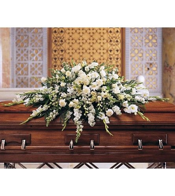 Deluxe Pure White Casket Spray<br>TF195-3