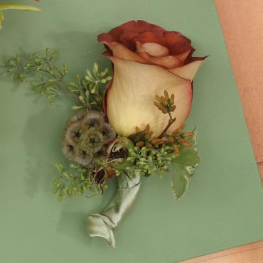 Rose and Eucalyptus Boutonniere