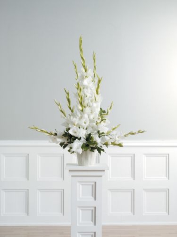 White Gladiolus Arrangement<br>CTT 5-11