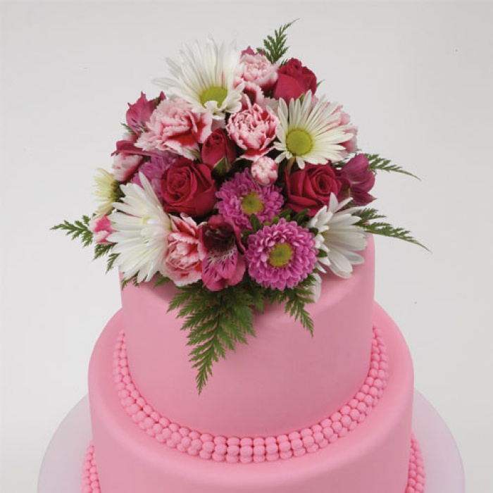 Pink and White Caketopper