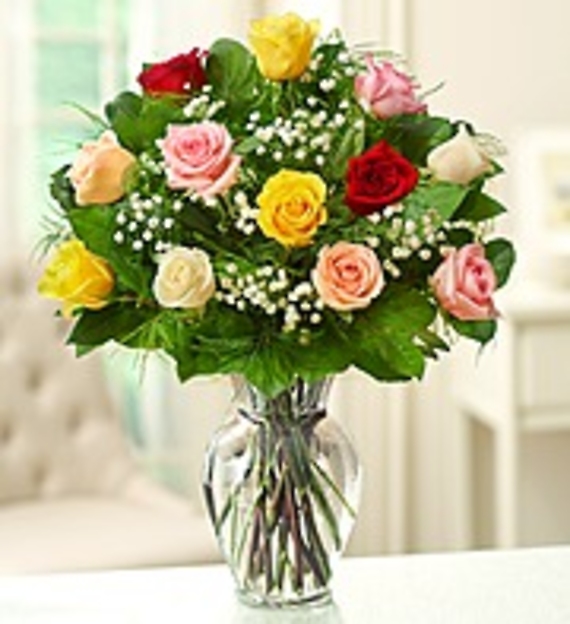 Dozen Multi-Colored Roses