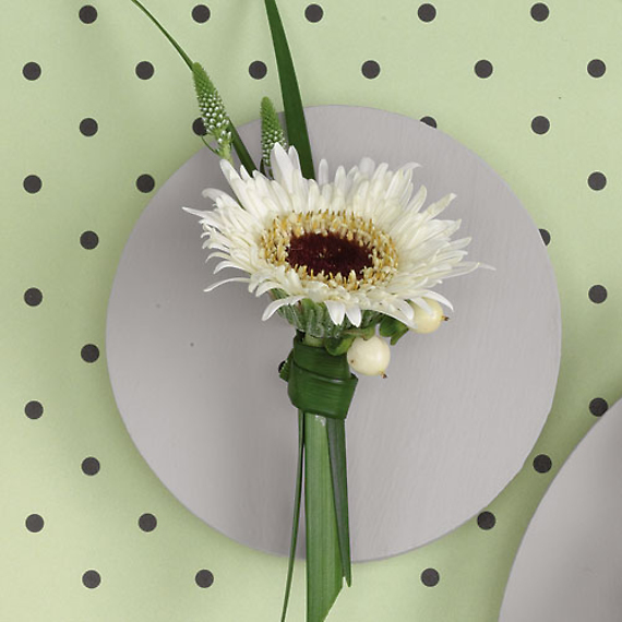 White Gerbera Boutonniere