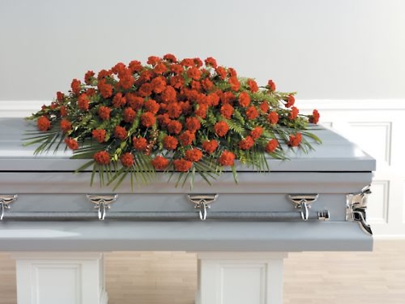 Red Carnation Casket Spray<br>CTT25-21