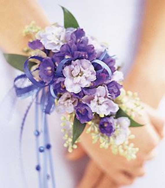 Blue Delphinium Corsage