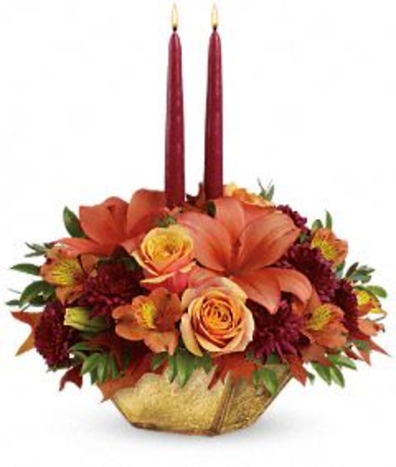 Teleflora Harvest Gold Centerpiece<br>T12T100A